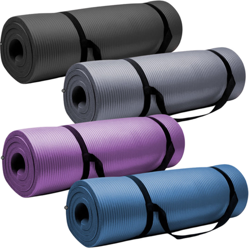 YOGA MAT 10MM THICK EXERCISE MAT GYM WORKOUT FITNESS PILATES HOME NON SLIP NBR