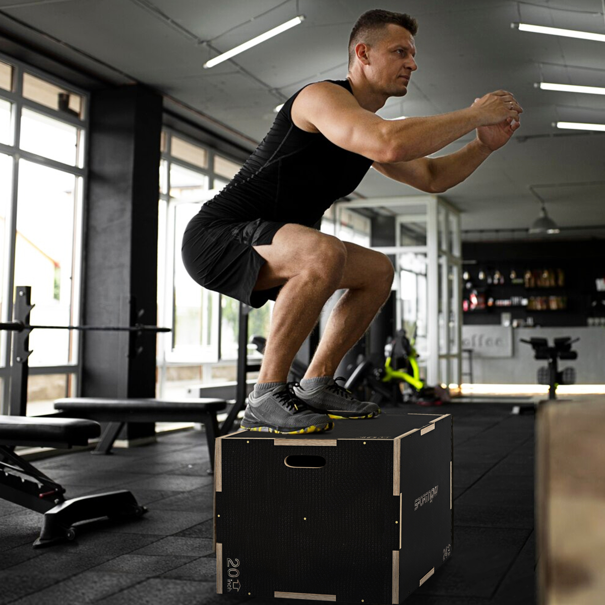 SPORTNOW 51/61/76cm Plyometric Jump Box, Wooden Plyo Box for Home Gym