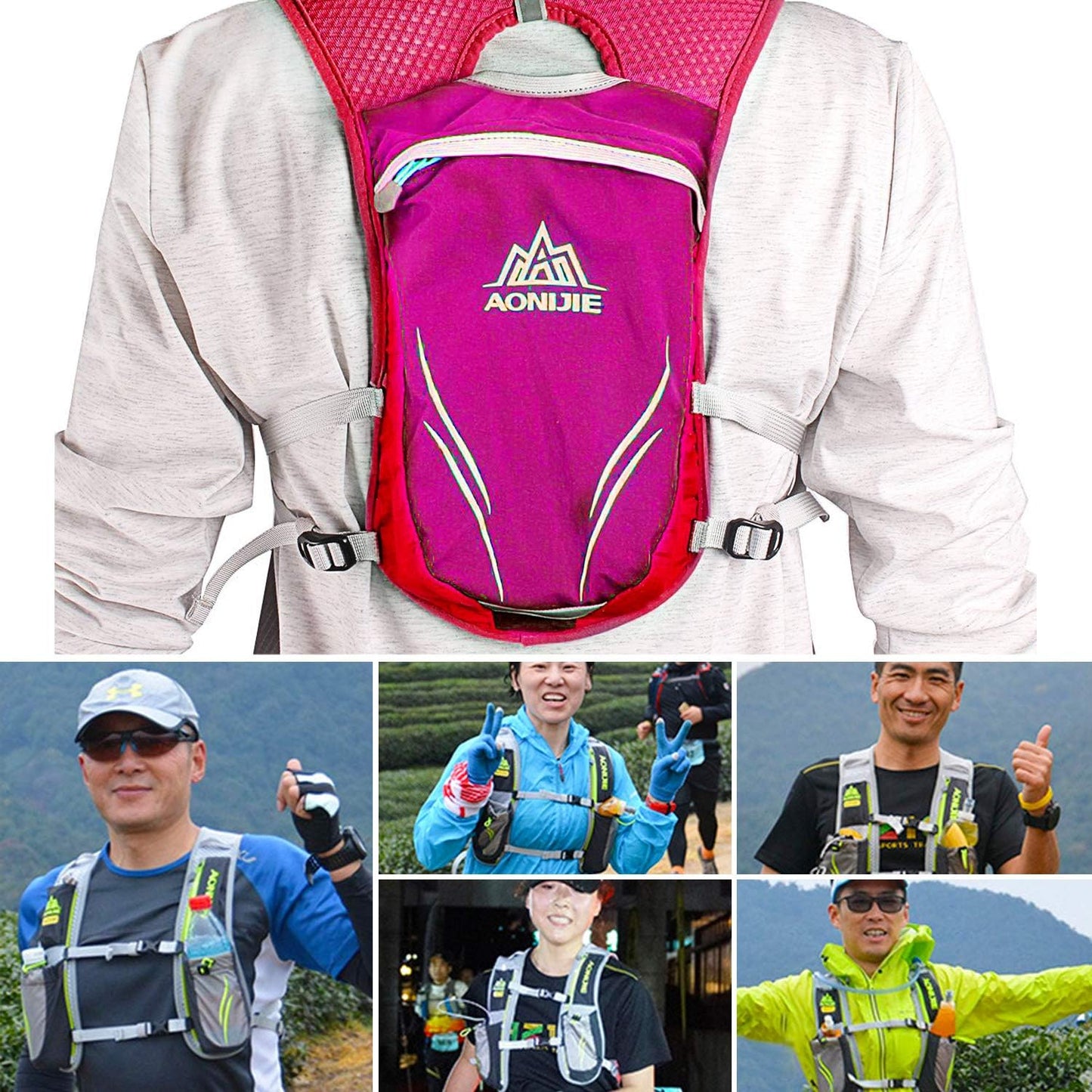Hydration Pack Backpack,5.5L Running Hydration Vest Marathon Running Vest for Women and Men Lightweight Trail Running Backpack