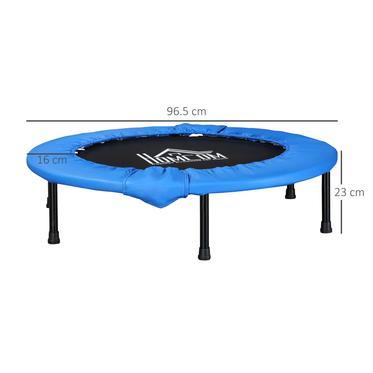 96 cm Foldable Mini Fitness Trampoline Exercise Rebounder Jumper, Blue HOMCOM