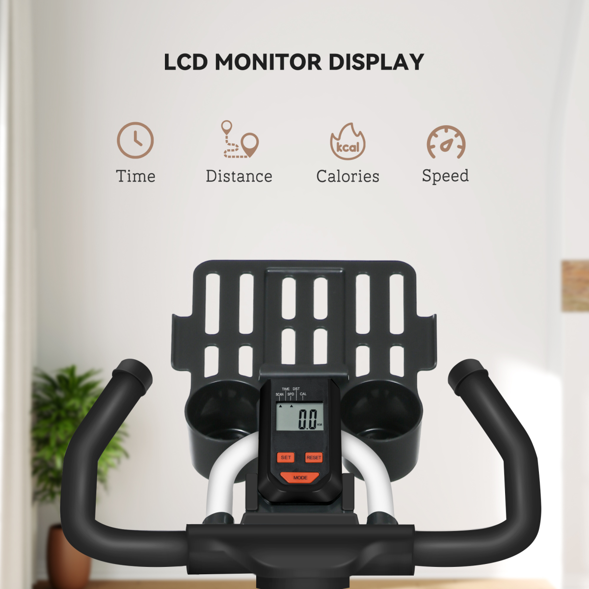 8kg Flywheel Exercise Bike w/ Adjustable Height/Resistance LCD Monitor HOMCOM