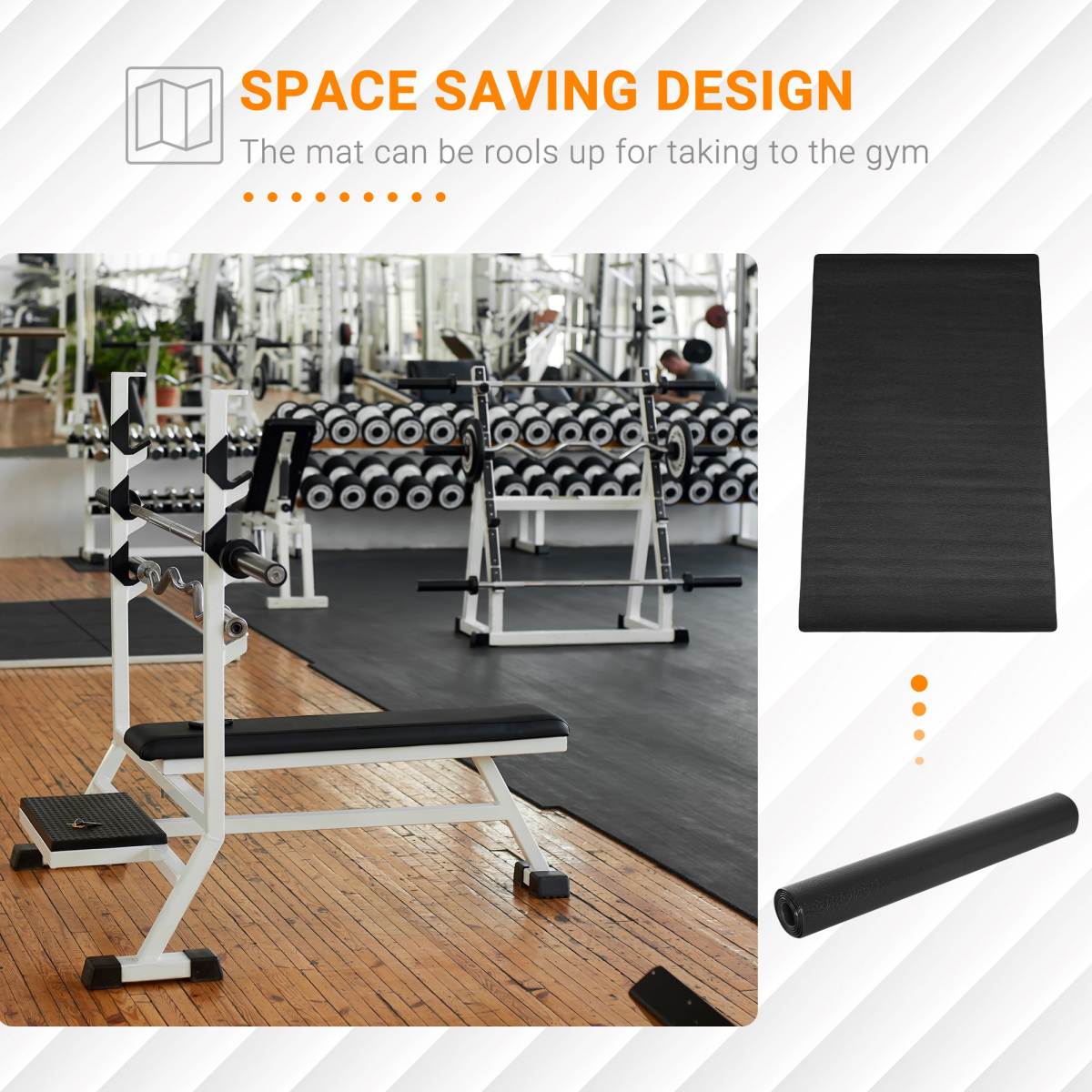 Thick Equipment Mat Gym Exercise Fitness Workout Tranining Bike Protect HOMCOM
