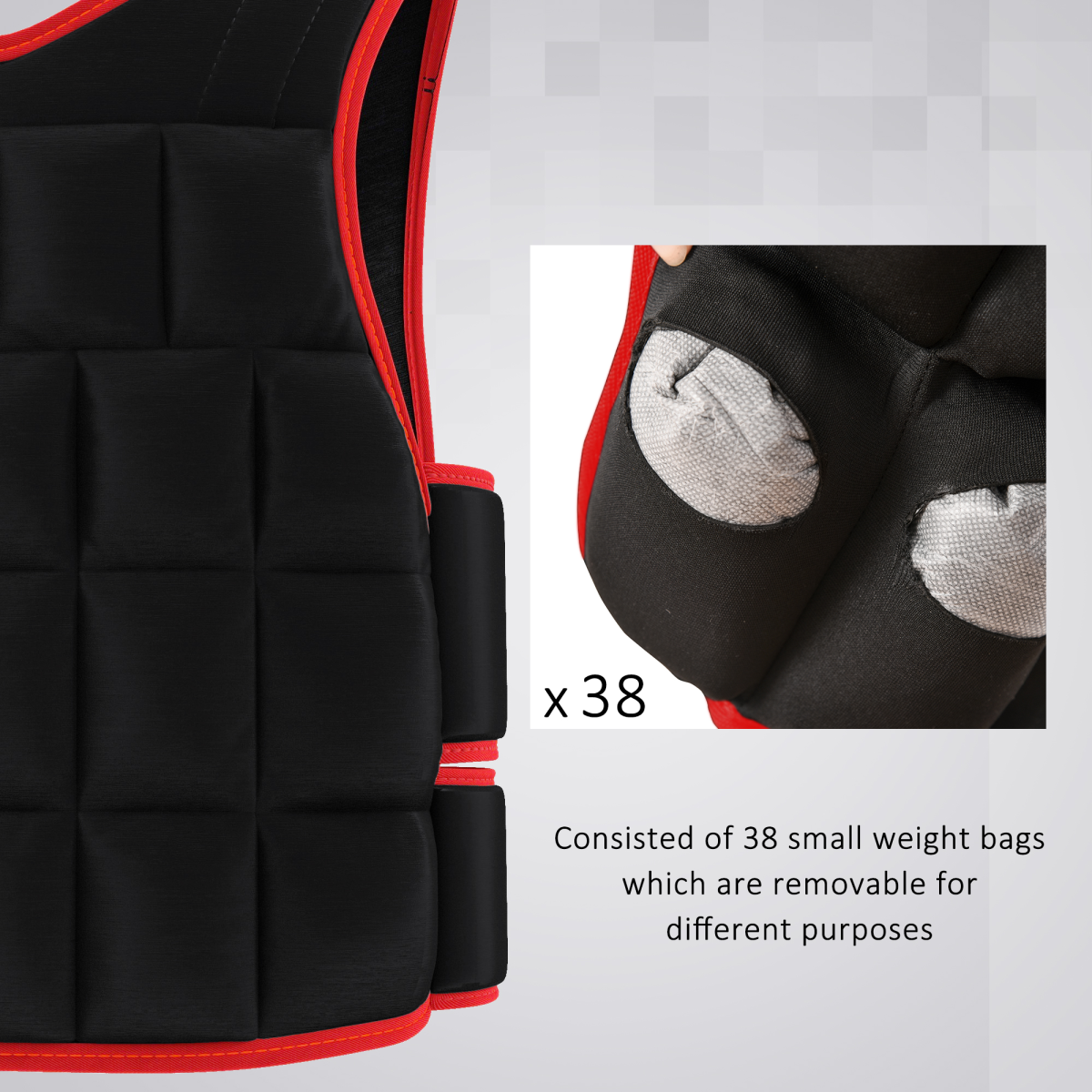 20KGS Adjustable Weight Vest Running Gym Training Weight Loss HOMCOM