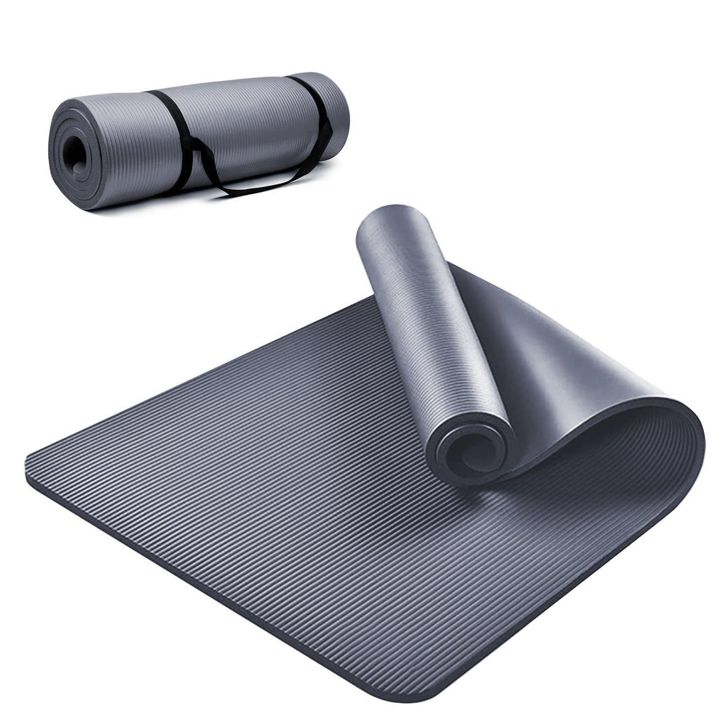 YOGA MAT 10MM THICK EXERCISE MAT GYM WORKOUT FITNESS PILATES HOME NON SLIP NBR