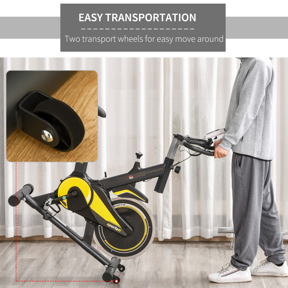 HOMCOM Exercise Bike 10KG Flywheel Cycling w/ Adjustable Resistance LCD Display