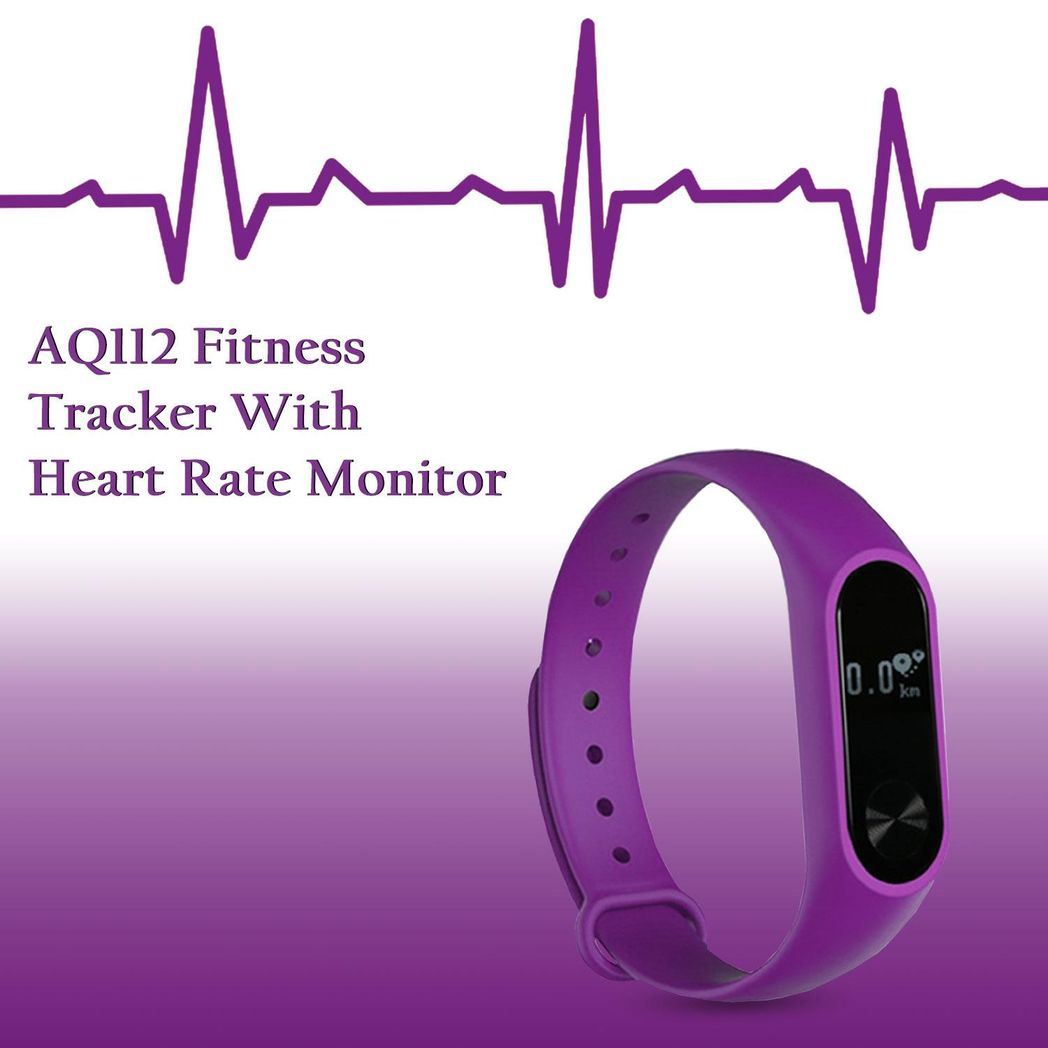 Aquarius AQ112 Fitness Tracker with Heart Rate & Activity Monitor – Purple