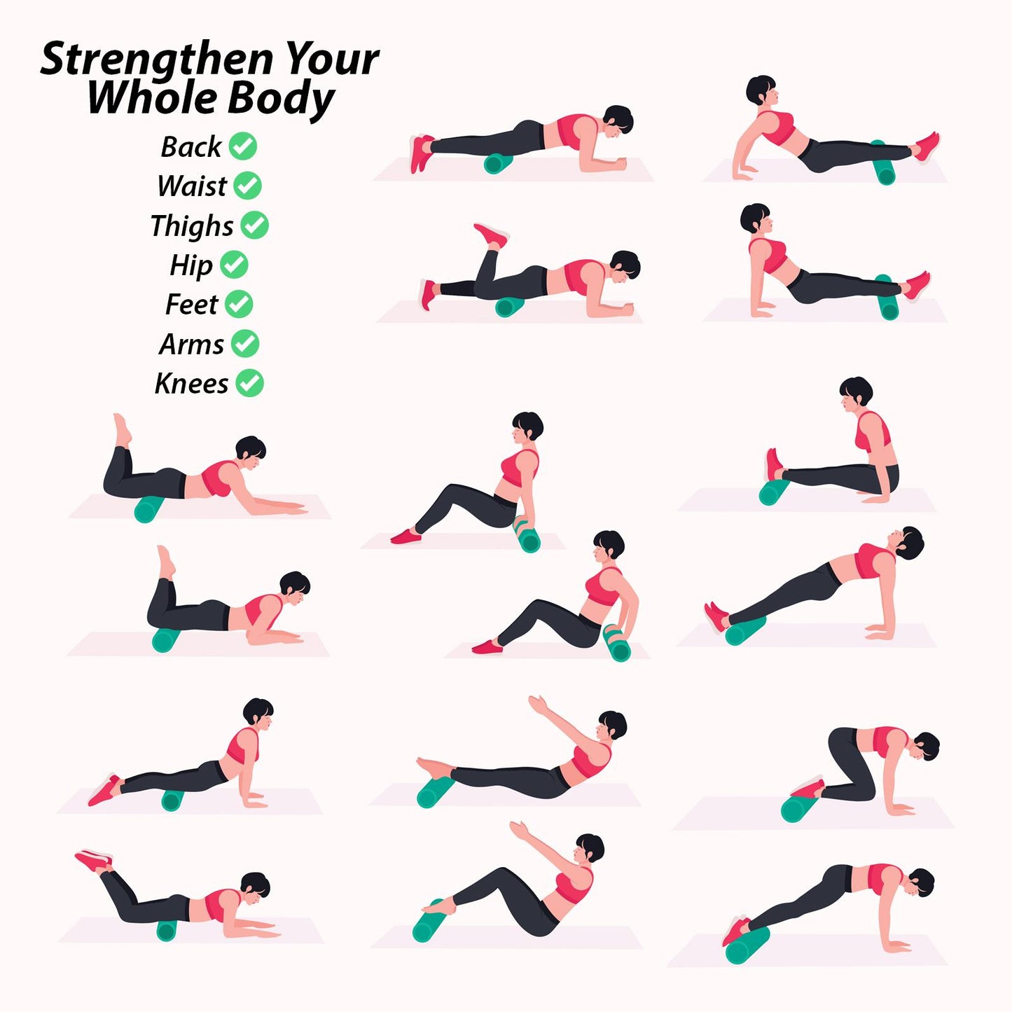Yoga Foam Roller Black AS-04045