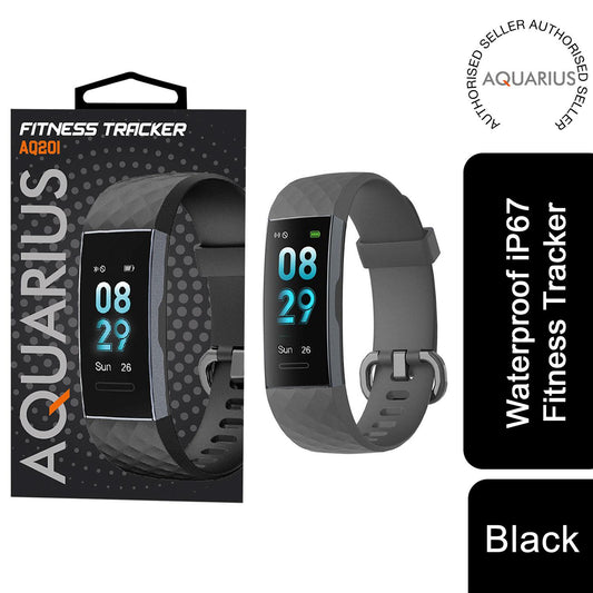 Aquarius IP67 Waterproof Bluetooth Fitness Tracker | Activity & Step Counter Watch – Black