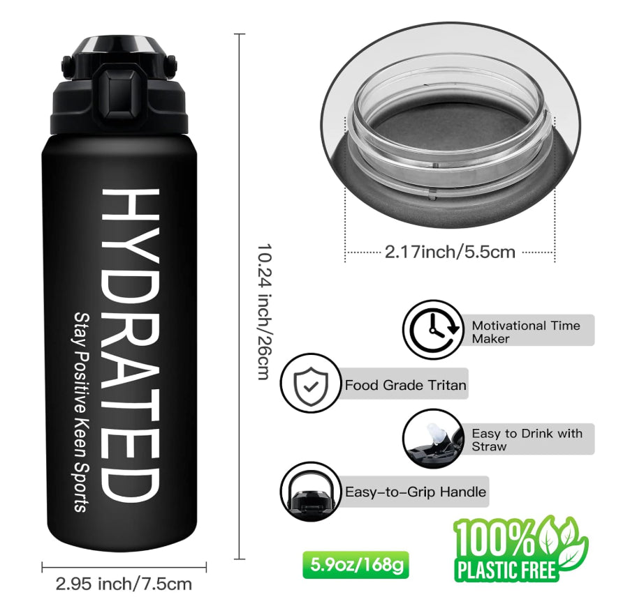 Sports Water Bottle 1-2 Litre,Motivati