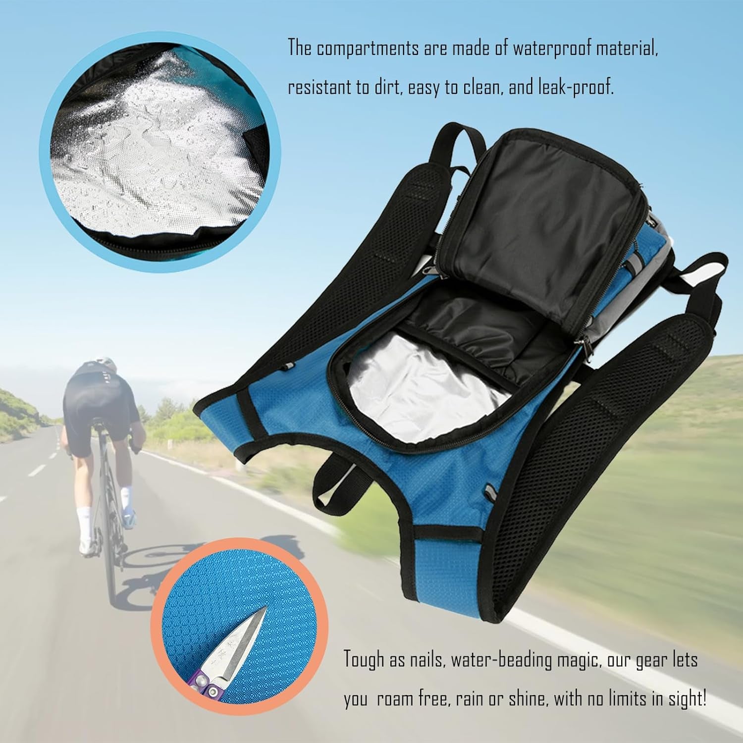 Cycling Hydration Backpack with 2L Water Bladder and Running Belt, Lightweight Daypack for Running, Hiking, Riding, Camping, and Climbing – Fits Men & Women