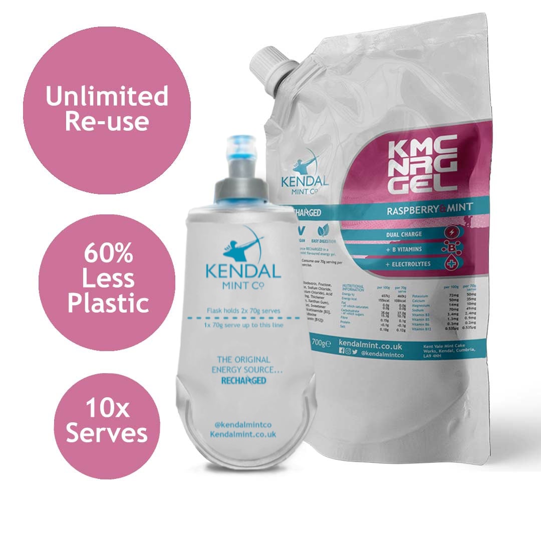 KMC NRG GEL Energy Gel Refill Pouch Raspberry & Mint (10 x 70g Serves)-2