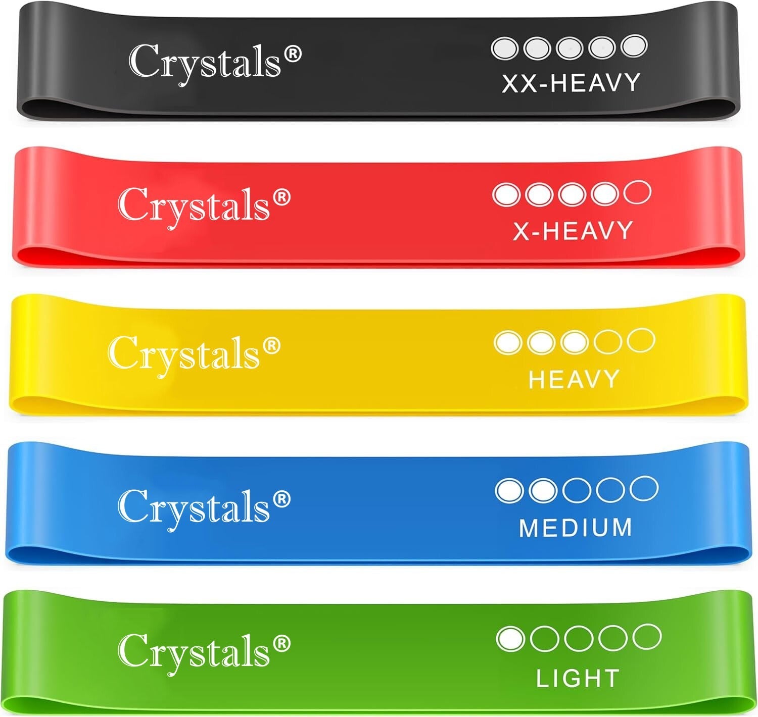 Resistance Bands Exercise Sports Loop Fitness Home Gym Yoga Latex - Set of 5
