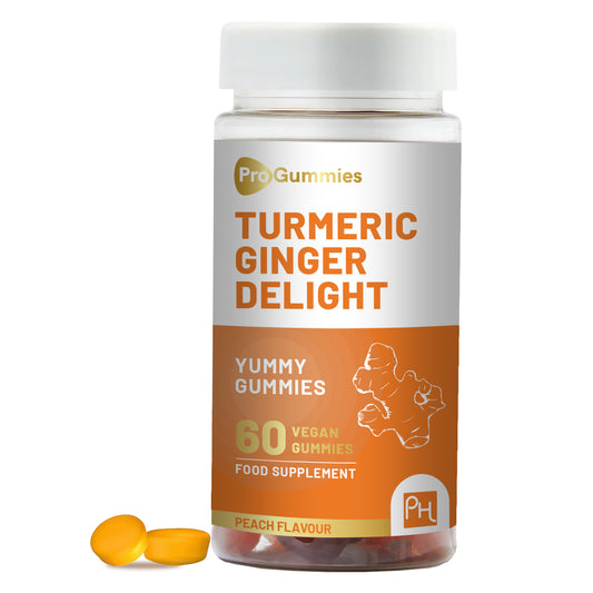 Turmeric & Ginger Vegan Gummies | Natural Peach Flavour | 60 Gummies