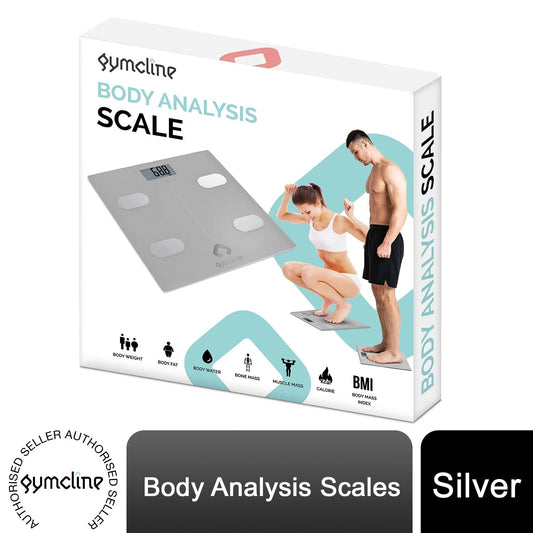 Gymcline Digital Body Analysis Scale with LCD Display – Silver