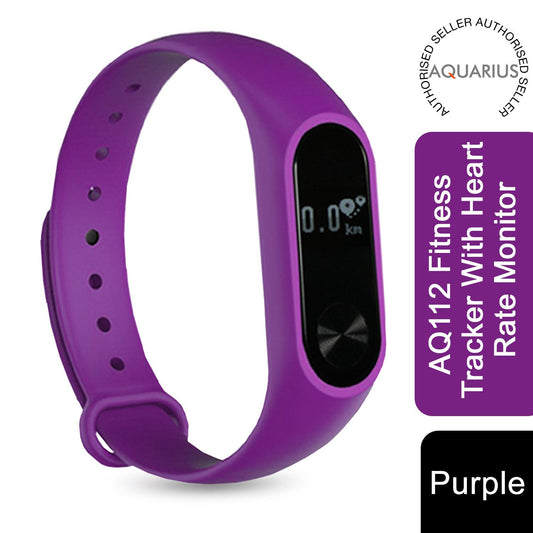 Aquarius AQ112 Fitness Tracker with Heart Rate & Activity Monitor – Purple